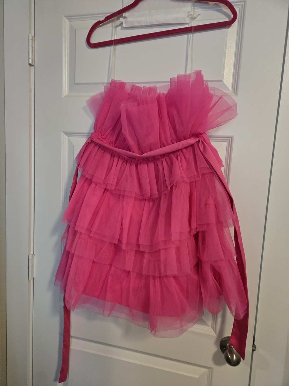 Charmed Hearts Hot Pink Tiered Tulle Mini Dress